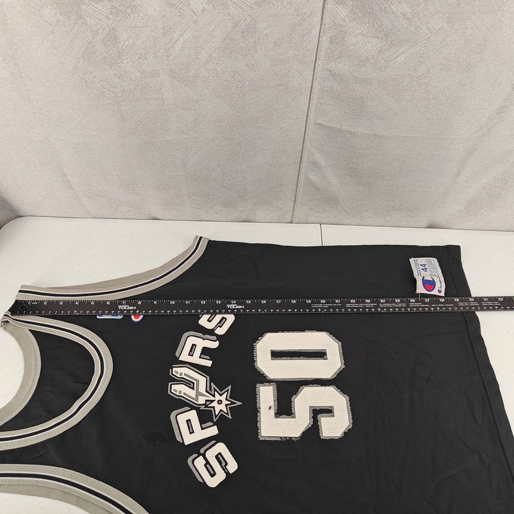 Vintage David Robinson Jersey Men L 44 Black Champion San Antonio Spurs Made USA - Picture 8 of 10